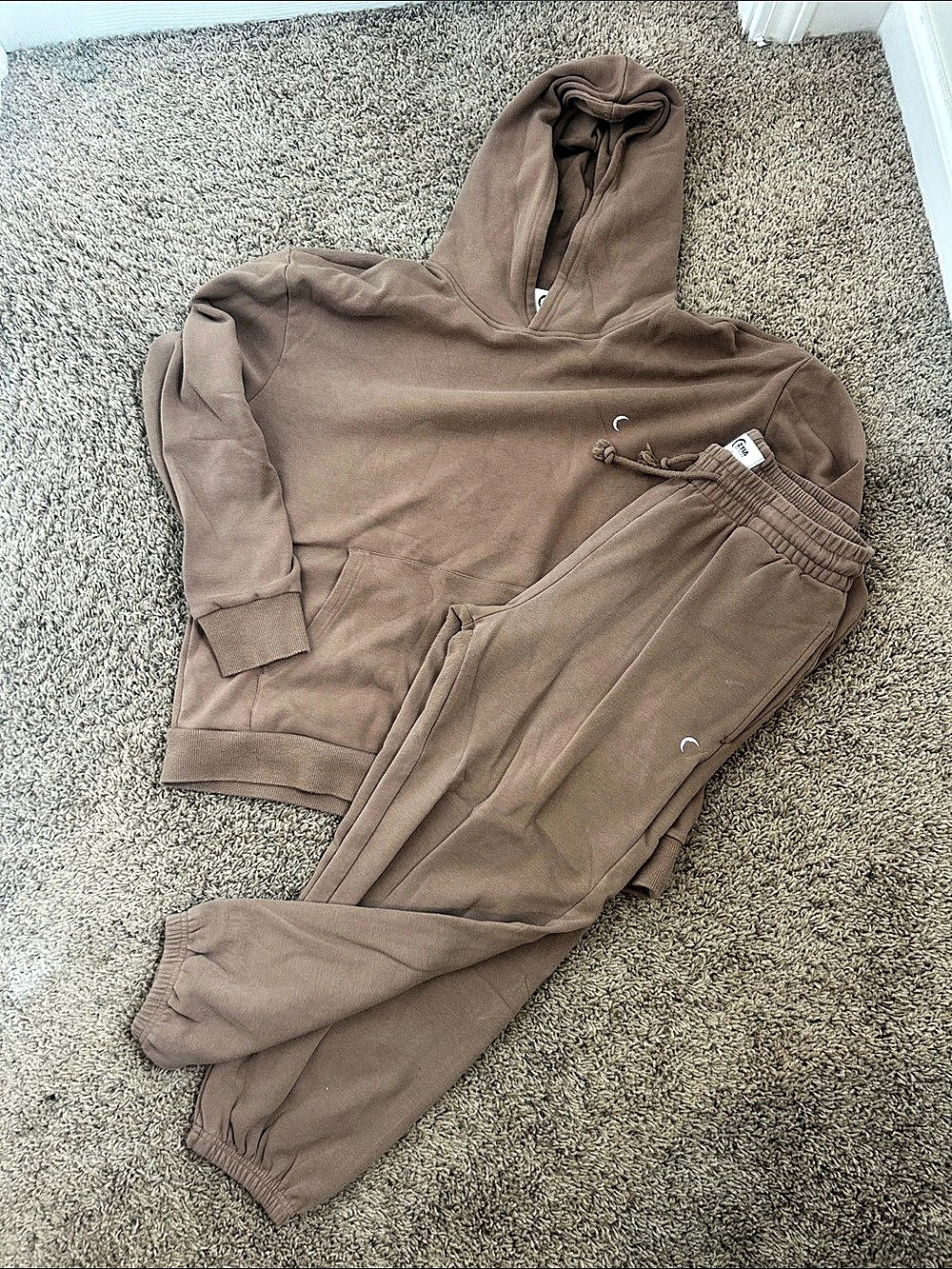 Zyia Active Brown Hoodie & Jogger Set Size Large